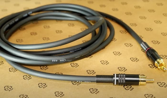 AUDIOPHILE SUB-BLIME SERIES RCA SUB-WOOFER CABLES BY LASPADA CABLES 14 FT. 