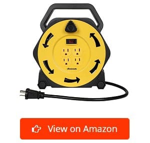 Designers Edge E315 Yellow Retractable Extension Cord Reel with 3-Outlets 20 ft.