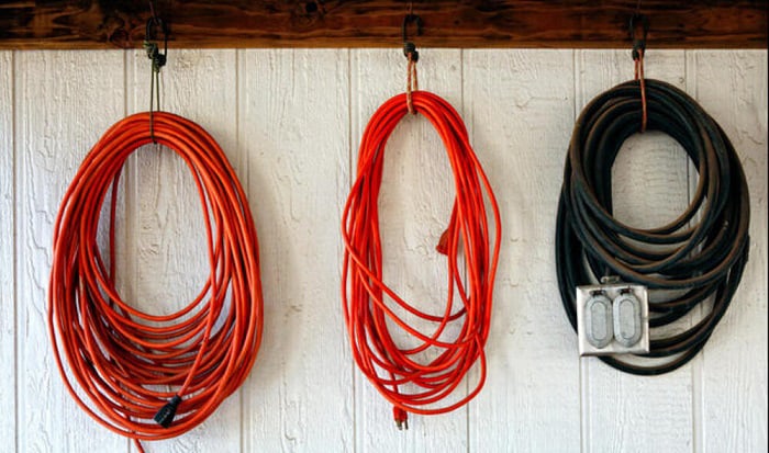 how to hang extension cords on wall