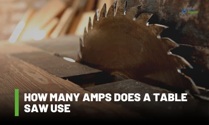 how many amps does a table saw use