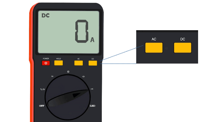 Set-the-meter-to-AC-or-DC